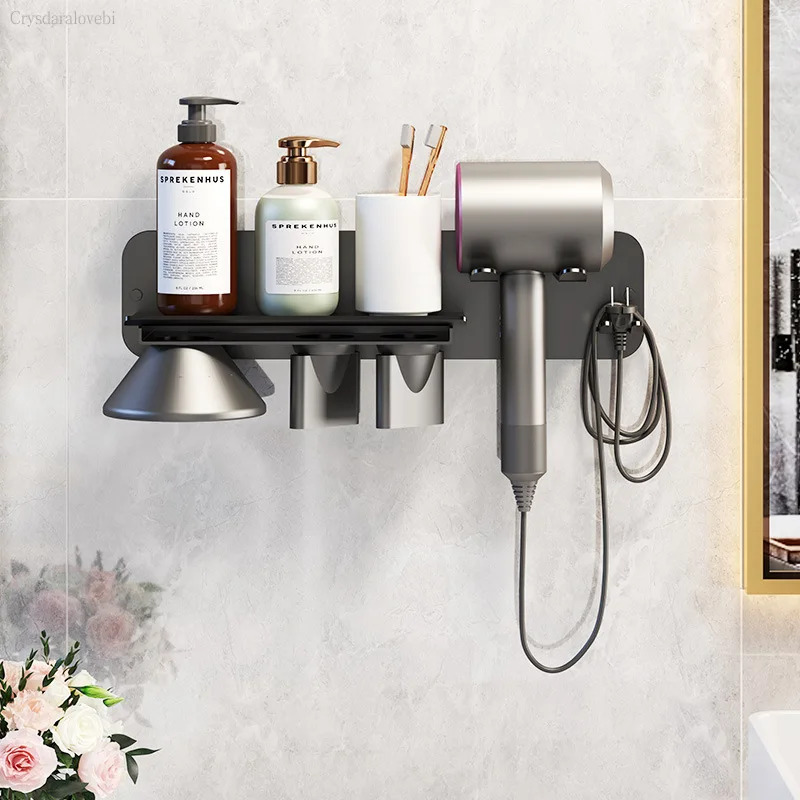 Hair Dryer Holder Wall Mounted with Shelf Hair Dryer Holder Rack Organizer Compatible for Dyson Supersonic Hair Dryer Black
Hair Dryer Holder Wall Mounted with Shelf Hair Dryer Holder Rack Organizer Compatible for Dyson Supersonic Hair Dryer Black