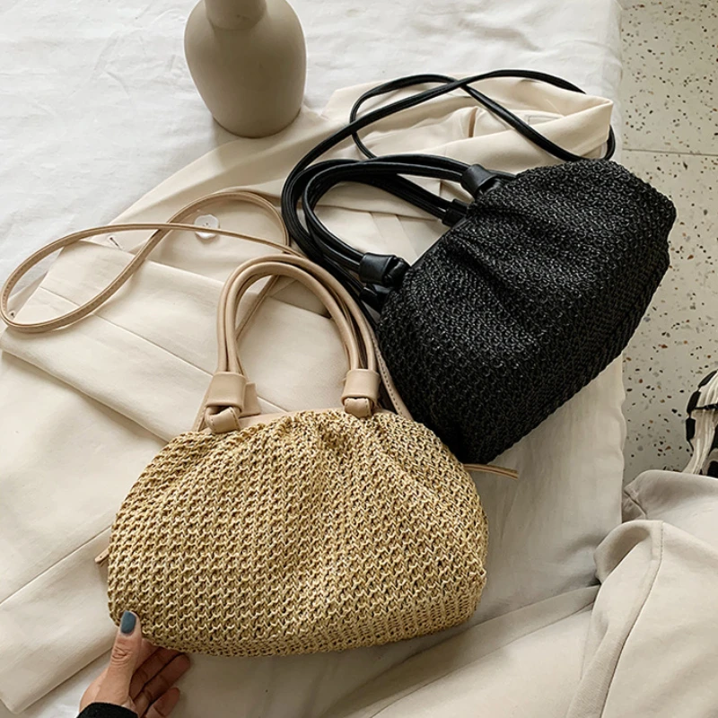 Соломенные плетеные сумки в форме облаков для женщин, лето 2022, Сумки из искусственной кожи, сумка на плечо, летняя женская сумка для праздник... 
Соломенные плетеные сумки в форме облаков для женщин, лето 2022, Сумки из искусственной кожи, сумка на плечо, летняя женская сумка для праздник...