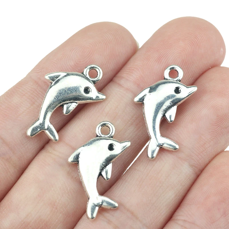 10 Pieces 23x13mm Antique Silver Color Dolphin Charms for DIY Bracelet Necklace Jewelry Making
10 Pieces 23x13mm Antique Silver Color Dolphin Charms for DIY Bracelet Necklace Jewelry Making