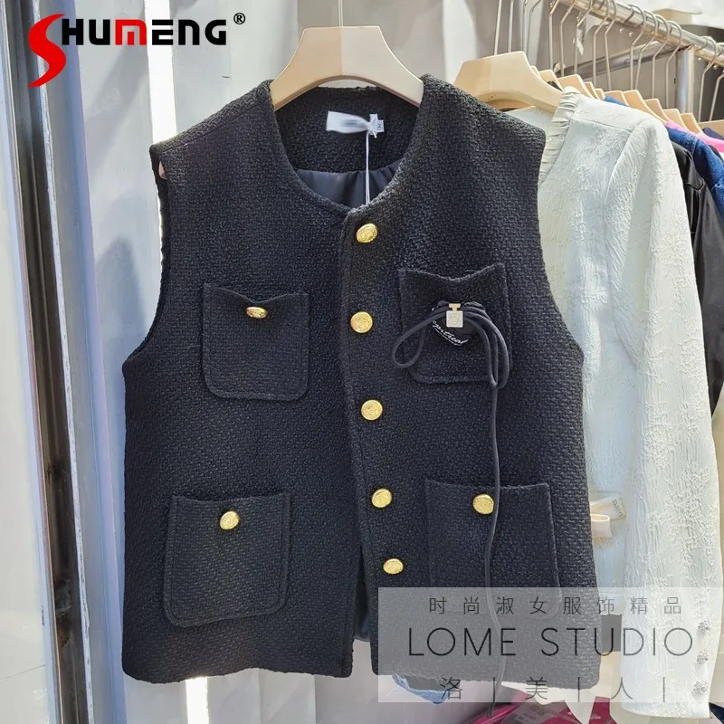2022 Spring Autumn New Fashion Waistcoat Loose Black Sleeveless Clothing Coat Women's Clothing Trendy Bow Tweed Vest
2022 Spring Autumn New Fashion Waistcoat Loose Black Sleeveless Clothing Coat Women's Clothing Trendy Bow Tweed Vest