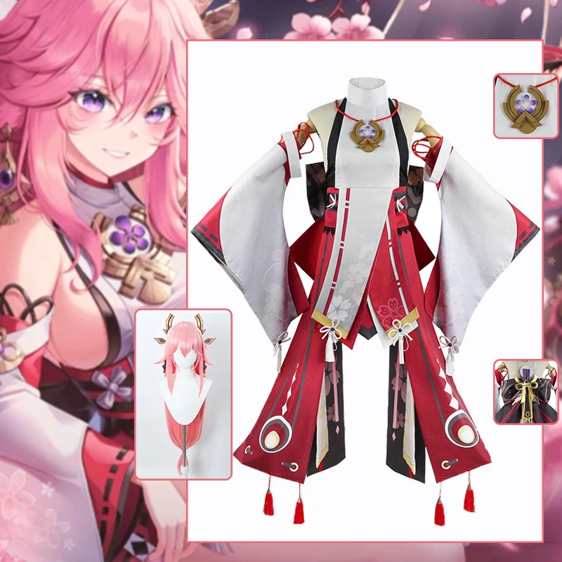 Костюм для косплея Yae Miko «геншин ударт», парик, платье Yae Miko, Униформа, реквизит, полный комплект костюмов на Хэллоуин 
Костюм для косплея Yae Miko «геншин ударт», парик, платье Yae Miko, Униформа, реквизит, полный комплект костюмов на Хэллоуин