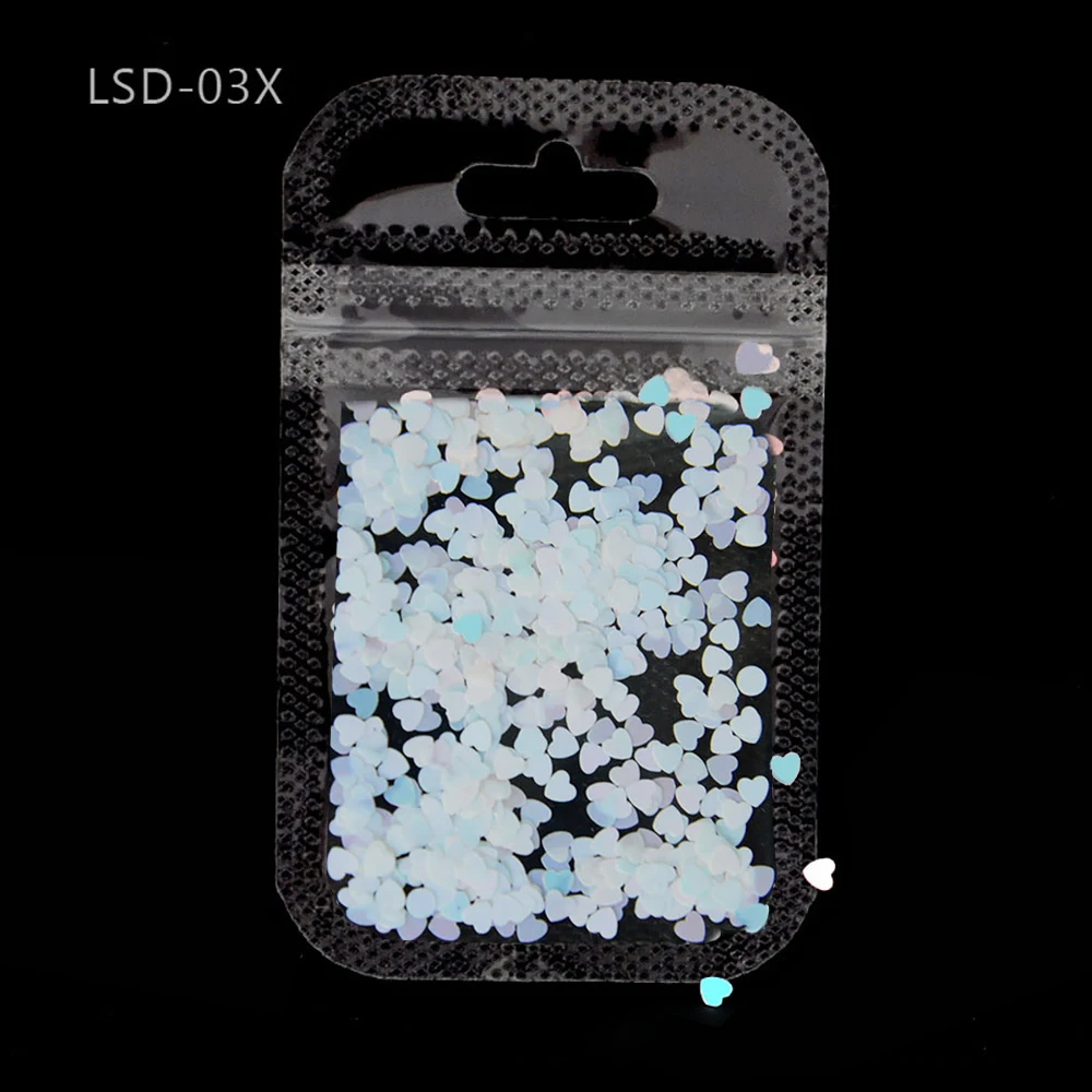 Nail Supplies For Professional Nails Art Accessories Colorful Heart Shape Sequins Laser Art Decoration Glitter DIY Material 1g
Nail Supplies For Professional Nails Art Accessories Colorful Heart Shape Sequins Laser Art Decoration Glitter DIY Material 1g