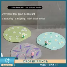 Floor Sink Filter Cute Bean Sprouts Shape Silicone Sewer Deodorant Cover Shower Drain Anti-Smell Cover Insect-Proof Bathtub Plug