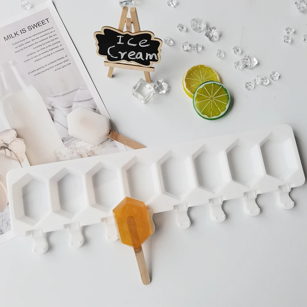 8 Hole Silicone Ice Cream Mold Ice Cube Tray Chocolate Popsicle Moulds DIY Dessert Homemade Baking Tools
8 Hole Silicone Ice Cream Mold Ice Cube Tray Chocolate Popsicle Moulds DIY Dessert Homemade Baking Tools