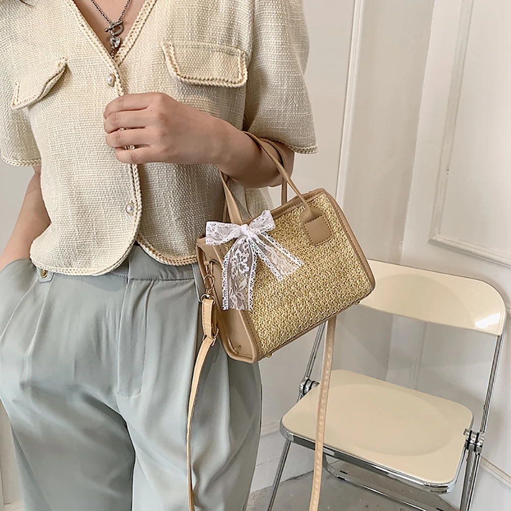 Straw Woven Shoulder Bag Summer Beach Lace Splicing Women Shopping Purse Beach PU Leather Totes Handbags Travel Crossbody Bags
Straw Woven Shoulder Bag Summer Beach Lace Splicing Women Shopping Purse Beach PU Leather Totes Handbags Travel Crossbody Bags