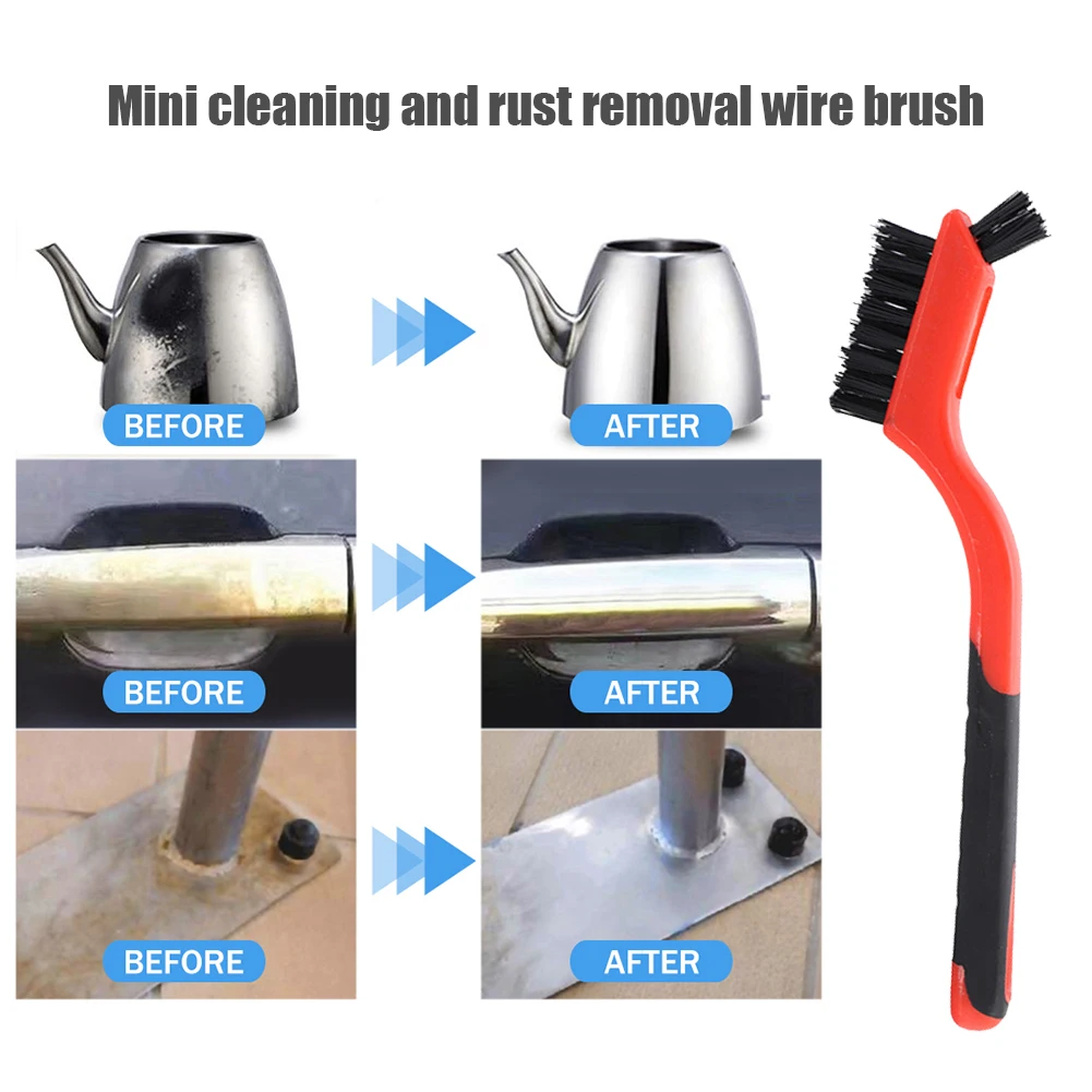 3 Pcs Wire Brush Brass Nylon & Steel Brushes Rust Remover Cleaning Polish Grinder Removes Rust Scale Paint & Slag Hand Tools
3 Pcs Wire Brush Brass Nylon & Steel Brushes Rust Remover Cleaning Polish Grinder Removes Rust Scale Paint & Slag Hand Tools