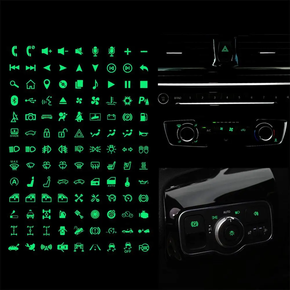1pc Car Window Luminous Sticker Green Fluorescent Multi-function Switch Button Glow Stickers Label Auto Decor Fluorescent Decals
1pc Car Window Luminous Sticker Green Fluorescent Multi-function Switch Button Glow Stickers Label Auto Decor Fluorescent Decals