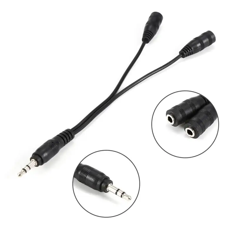 Audio Cable 3.5mm Male to 2 Female Headset Mic Headphone Splitter Adapter Stereo Earphone Splitter Black Mini Extension Cord
Audio Cable 3.5mm Male to 2 Female Headset Mic Headphone Splitter Adapter Stereo Earphone Splitter Black Mini Extension Cord