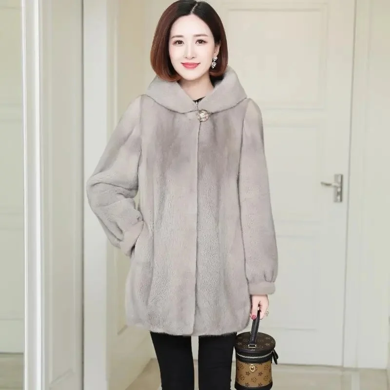 

Куртка из искусственного меха Толстая теплая плюшевая Женская бархатная верхняя одежда стандартное корейское свободное зимнее женское Но...