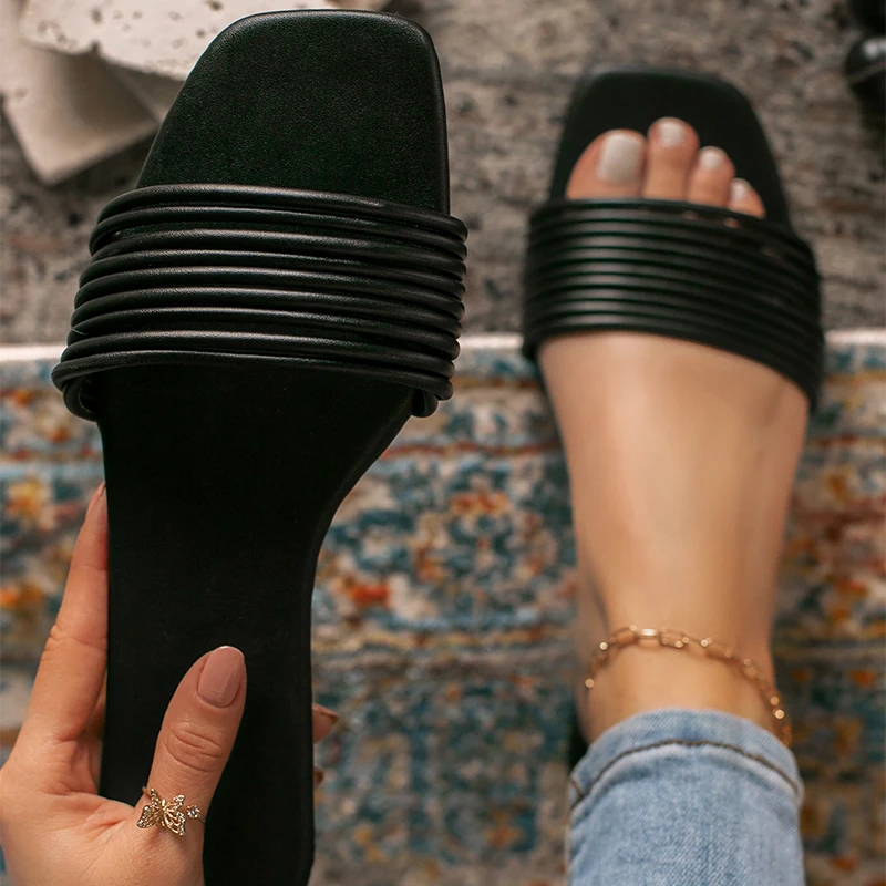 Women Square Toe Slippers Female Summer Narrow Band Slides 2021 Ladies Solid Casual Flats Women's Leisure Outdoor Shoes Big Size
Women Square Toe Slippers Female Summer Narrow Band Slides 2021 Ladies Solid Casual Flats Women's Leisure Outdoor Shoes Big Size