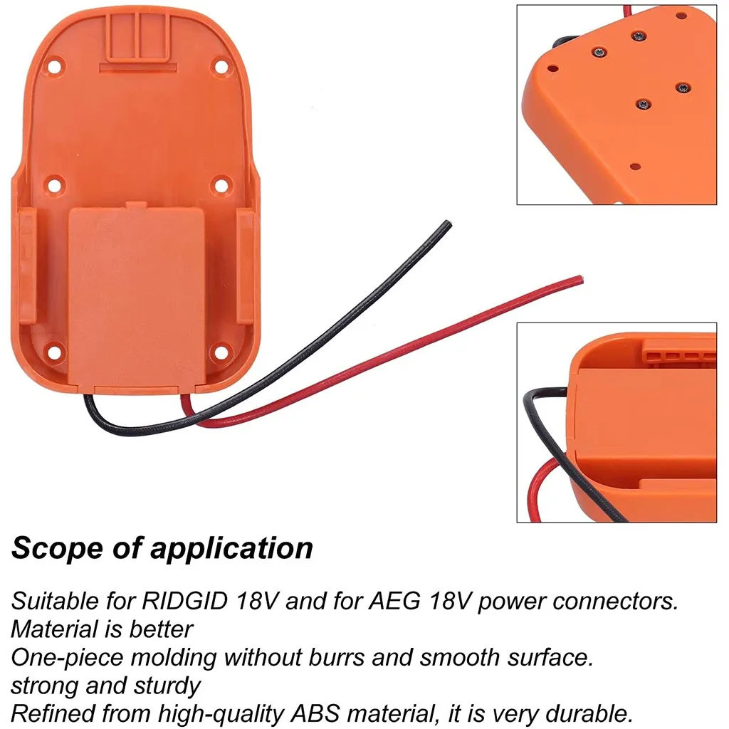 Power Dock Connector Battery Adapter 12AWG Wire ABS For AEG 18V Power Connectors For RIDGID 18V Orange Replacement
Power Dock Connector Battery Adapter 12AWG Wire ABS For AEG 18V Power Connectors For RIDGID 18V Orange Replacement