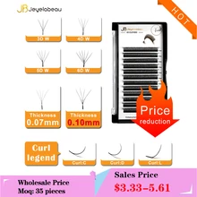 JB Jeyelabeau 3D 4D 5D W Fake eyelashes Naturally curl Eyelash extension Premade volume fans lashes False eyelashes 6D W cilia