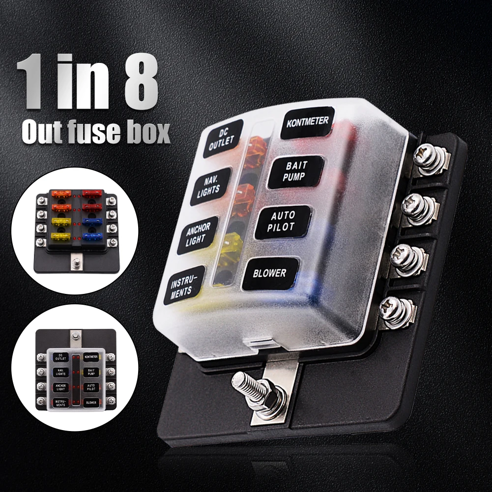 12V 24V Blade Fuse Box Holder 6 Ways Modified Fuse Box Terminal Block with LED Warning Light for Car Boat Marine Trike
12V 24V Blade Fuse Box Holder 6 Ways Modified Fuse Box Terminal Block with LED Warning Light for Car Boat Marine Trike