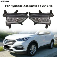 For Hyundai IX45 Santa Fe 2010 2011 2012 2013/14/15/16/17/18/19 LED DRL Daylights Fog Lights Daytime Running Auto Bulb Headlamps