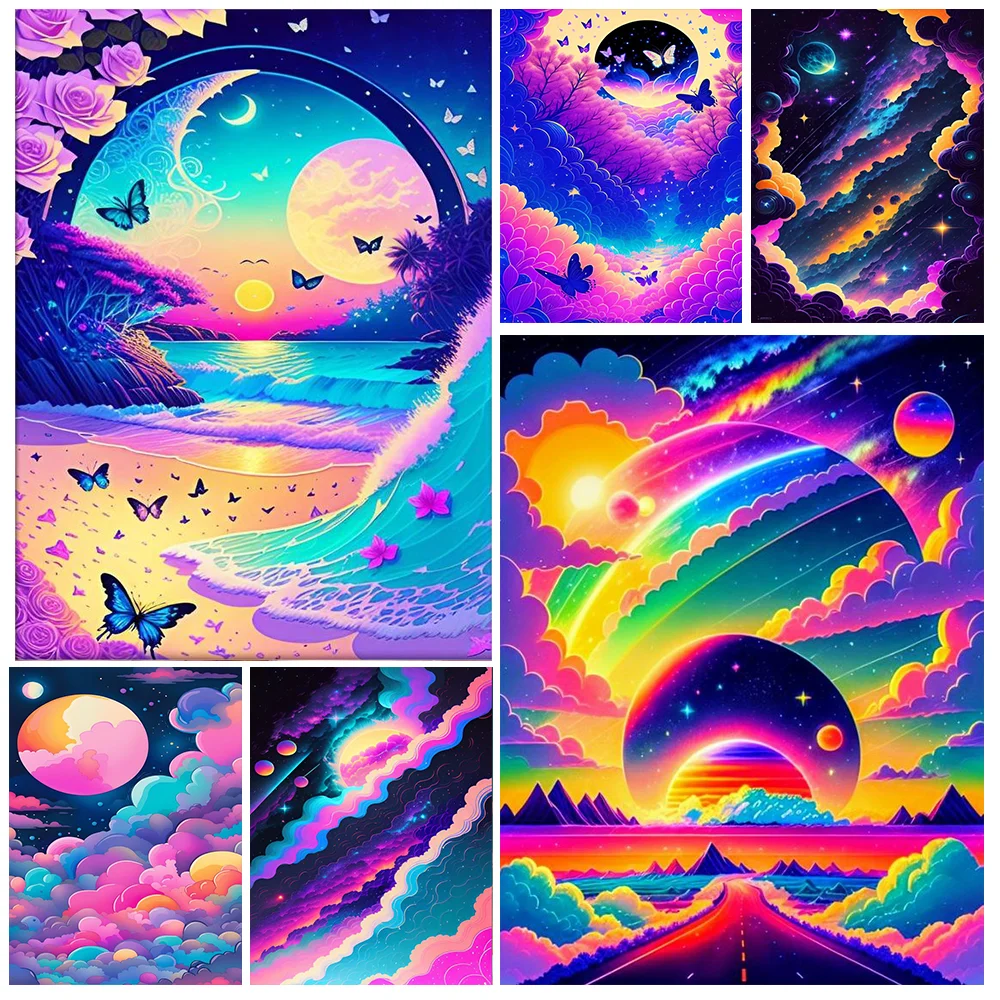 Colorful Landscape Diamond Painting Fluorescent Butterfly Beach Rhinestone Mosaic Cross Stitch Kit Cartoon Embroidery Home Decor 
Colorful Landscape Diamond Painting Fluorescent Butterfly Beach Rhinestone Mosaic Cross Stitch Kit Cartoon Embroidery Home Decor
