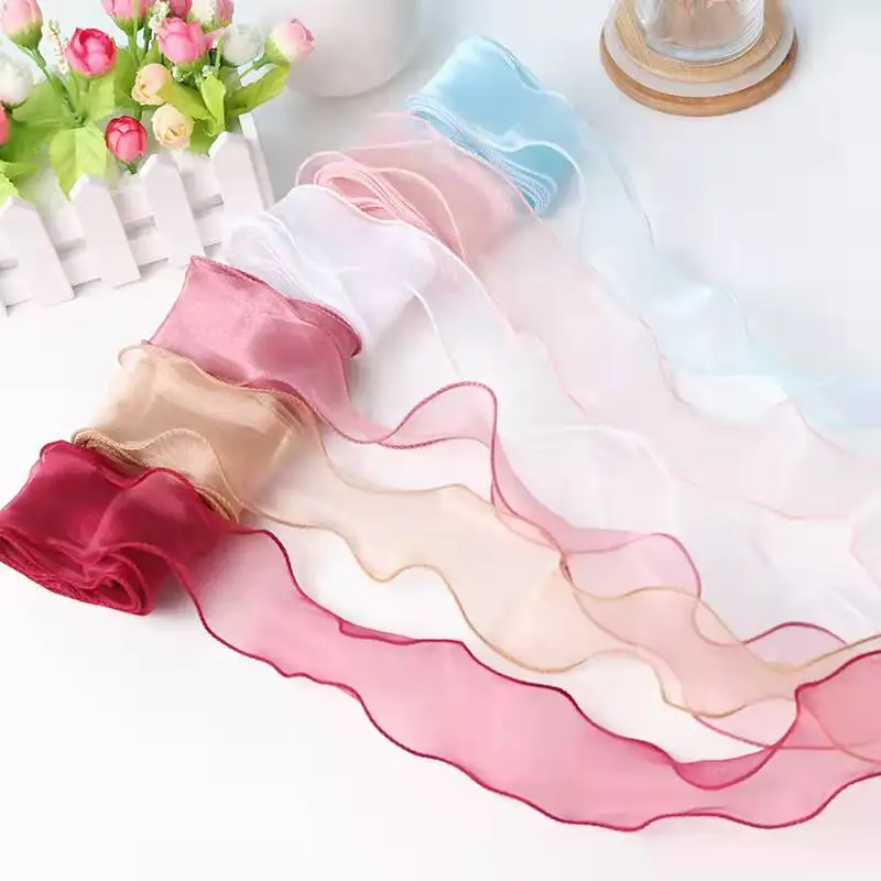 5Pcs 4cmX2meters Wave Silk Organza ribbon Bow material for hair ornament gift wrapping decoration lace ribbons
5Pcs 4cmX2meters Wave Silk Organza ribbon Bow material for hair ornament gift wrapping decoration lace ribbons