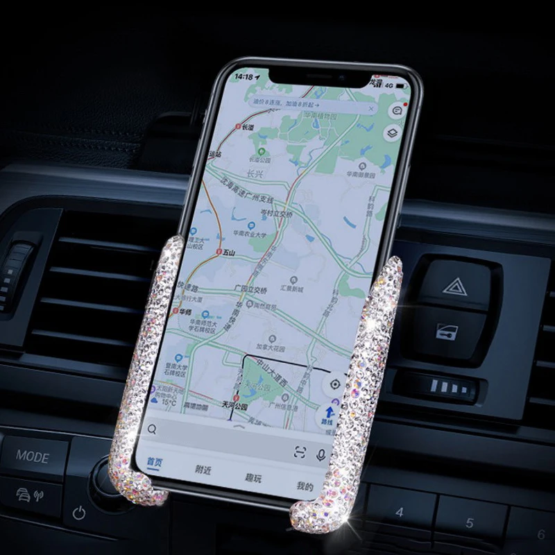 Car Rhinestone Decor Phone Holder Air Vent Mount Crystal Diamond Bling Stand Universal Auto Phone Bracket 
Car Rhinestone Decor Phone Holder Air Vent Mount Crystal Diamond Bling Stand Universal Auto Phone Bracket