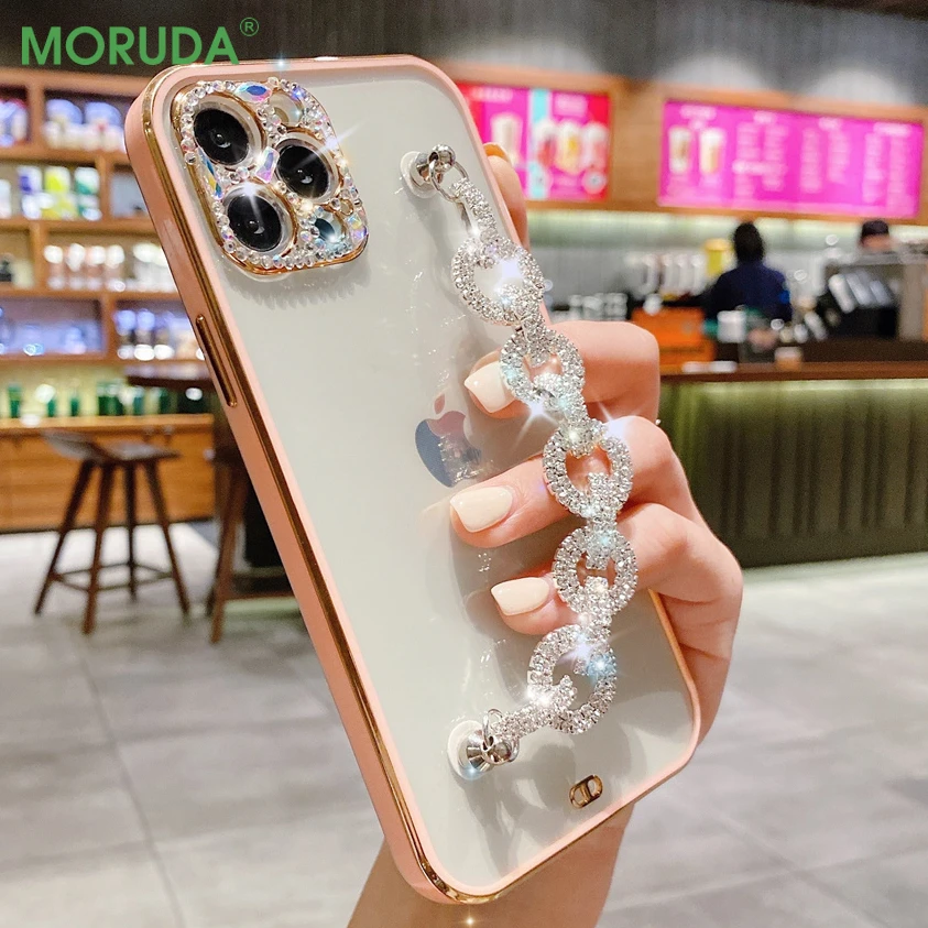 Flash Drilling Plating Case for iPhone 11 12 13 Pro Mini Xs Max 7 8 Plus SE 2 XR X Lens Protection Diamond Bracelet Phone Cover
Flash Drilling Plating Case for iPhone 11 12 13 Pro Mini Xs Max 7 8 Plus SE 2 XR X Lens Protection Diamond Bracelet Phone Cover