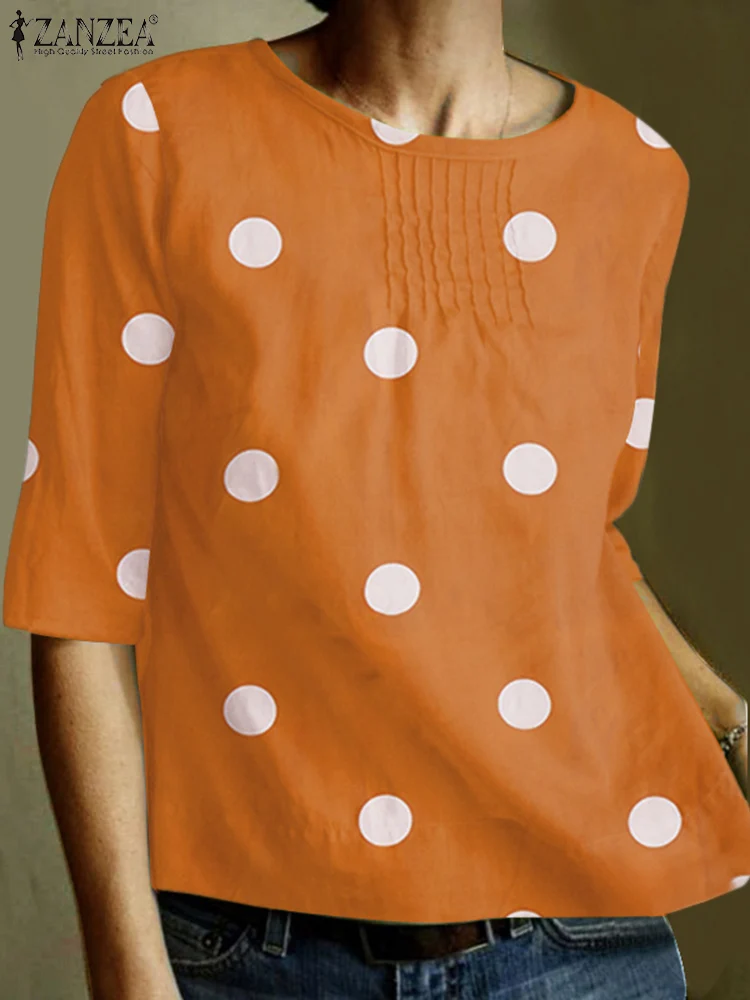 ZANZEA Summer O Neck Half Sleeve Shirt Fashion Women Polka Dot Printed Blouse Casual Loose Holiday Tops Bohemian Blusas Chemise
ZANZEA Summer O Neck Half Sleeve Shirt Fashion Women Polka Dot Printed Blouse Casual Loose Holiday Tops Bohemian Blusas Chemise