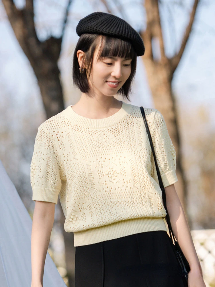 Женский трикотажный топ с коротким рукавом, голубой Повседневный Мягкий Топ в корейском ретро-стиле с цветочным принтом, лето
Женский трикотажный топ с коротким рукавом, голубой Повседневный Мягкий Топ в корейском ретро-стиле с цветочным принтом, лето