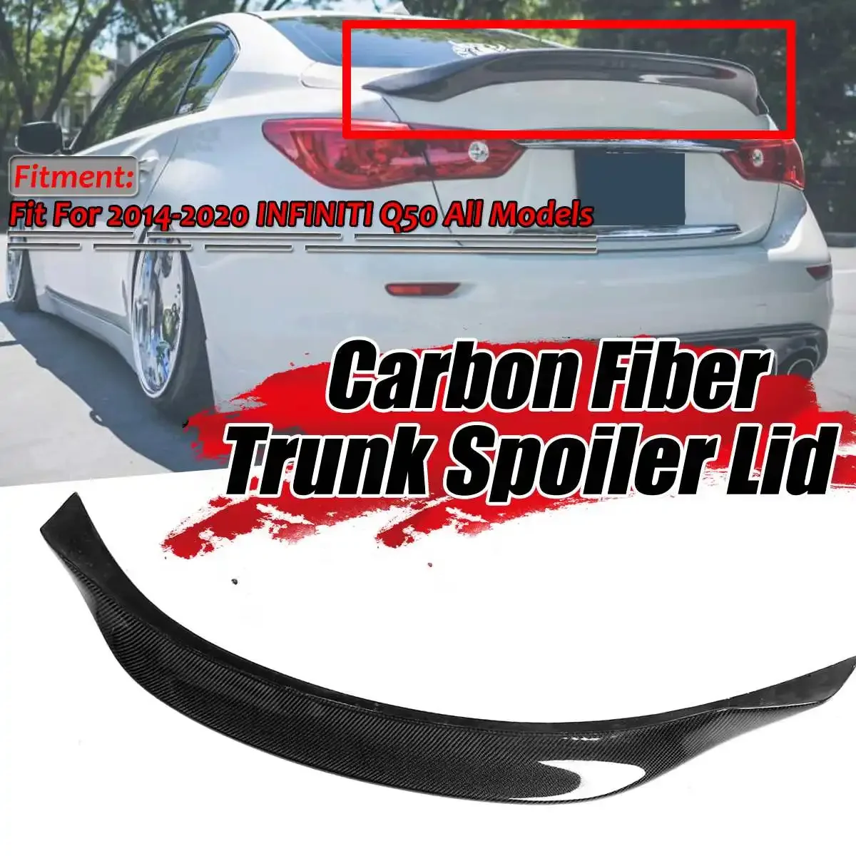 Highkick Duckbill Real Carbon Fiber Car Rear Trunk Wing Lid Big Extension For INFINITI Q50 2014-2019 Rear Wing Spoiler Body Kit
Highkick Duckbill Real Carbon Fiber Car Rear Trunk Wing Lid Big Extension For INFINITI Q50 2014-2019 Rear Wing Spoiler Body Kit