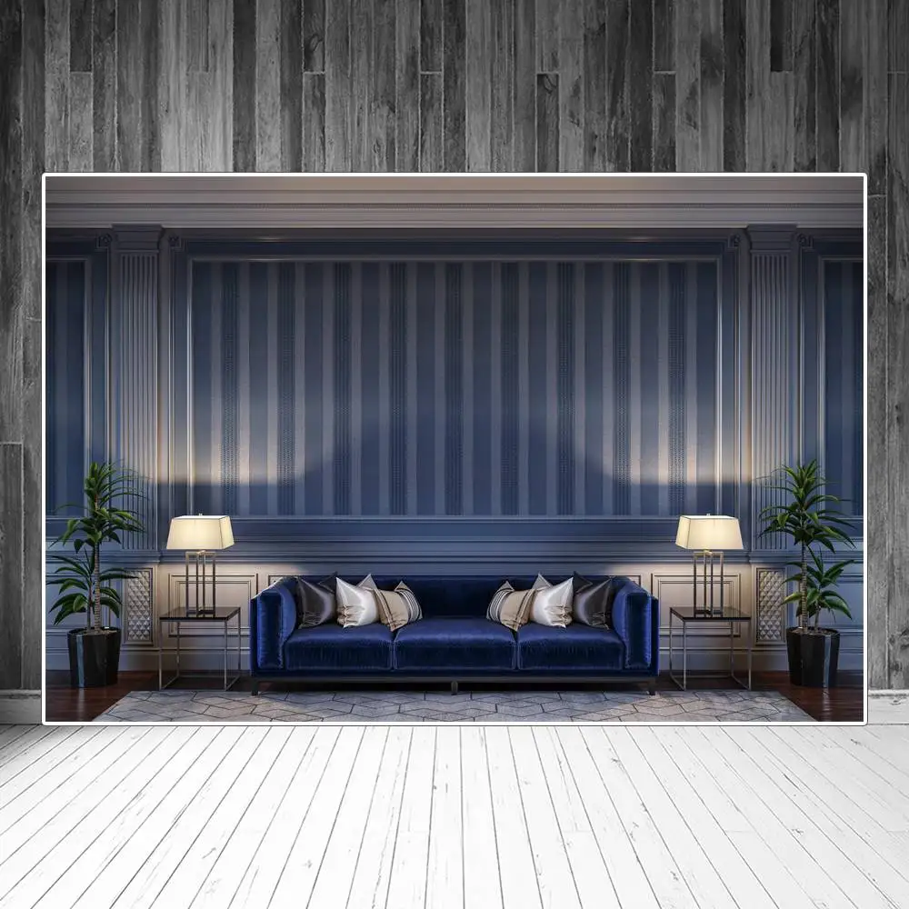 Retro Living Room Scene Photography Backdrops Decoration Dark Wall Blue Sofa Lamps And Lantern Custom Photozone Photo Background
Retro Living Room Scene Photography Backdrops Decoration Dark Wall Blue Sofa Lamps And Lantern Custom Photozone Photo Background