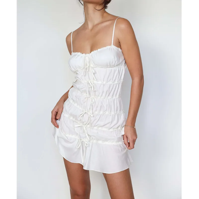 Women Prom Party Night Formal Bodycon Dress Summer Mini Dress Sexy Ladies Lacing Pleated See-through Spaghetti Straps Dress
Women Prom Party Night Formal Bodycon Dress Summer Mini Dress Sexy Ladies Lacing Pleated See-through Spaghetti Straps Dress