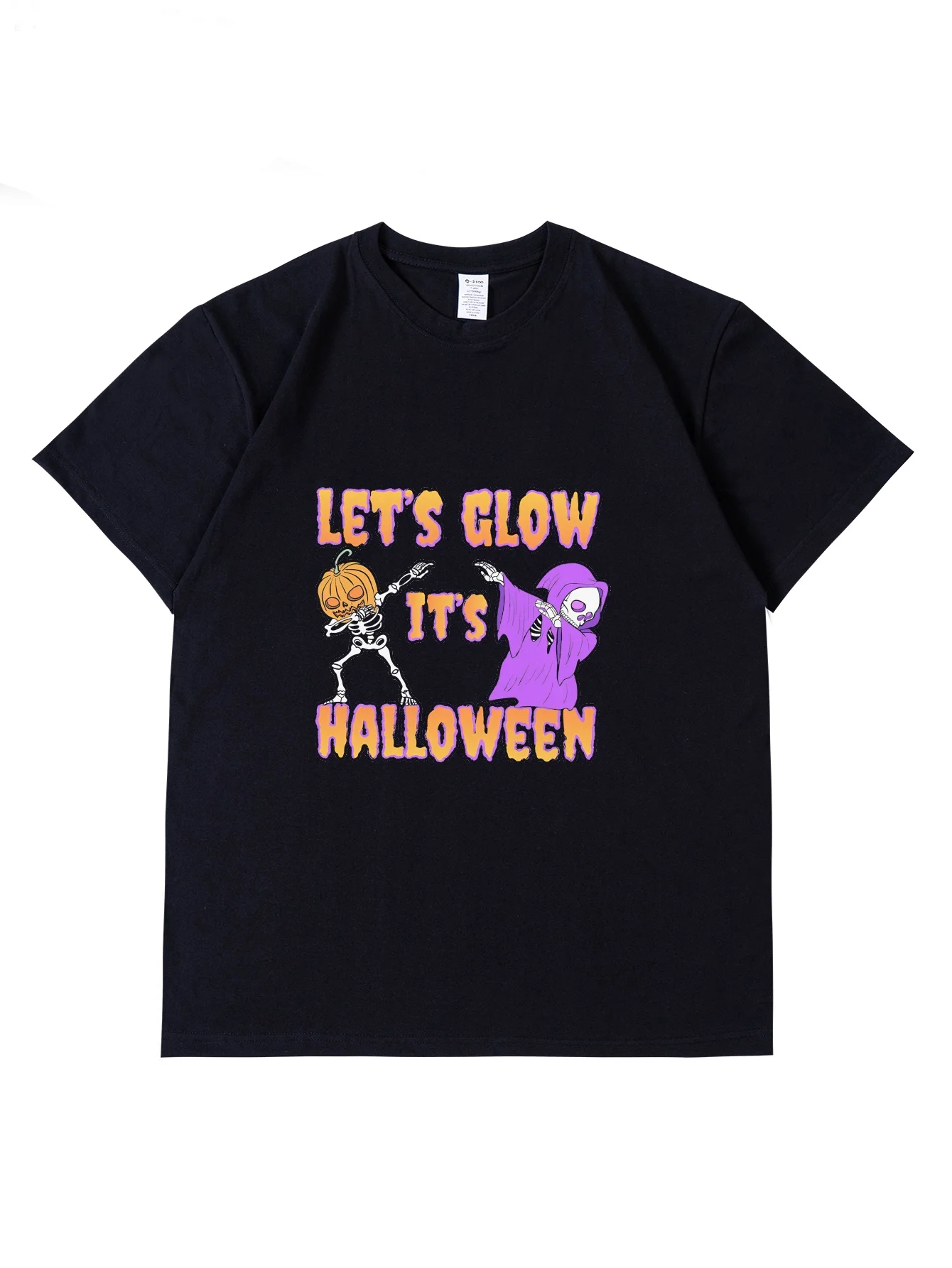 Women's casual Halloween pattern single short sleeve spring and autumn solid color round neck T-shirt women's street
Women's casual Halloween pattern single short sleeve spring and autumn solid color round neck T-shirt women's street