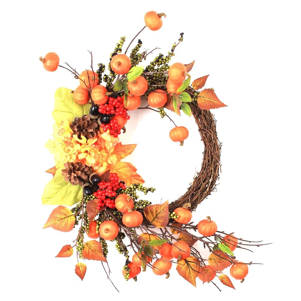 

Fall Decor Fall Wreath for Front Door Pumpkins Berries Wreath Decorations for Autumn Thanksgiving Harvest Farmhouse Home
