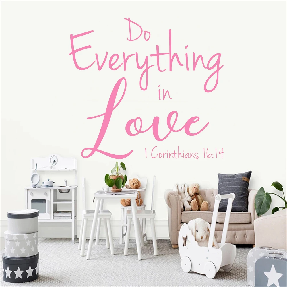 Do Everything in Love Quotes Wall Stickers 1 Corinthians 16:14 Decals Vinyl Murals For School Church Home Decor Poster HJ1730
Do Everything in Love Quotes Wall Stickers 1 Corinthians 16:14 Decals Vinyl Murals For School Church Home Decor Poster HJ1730