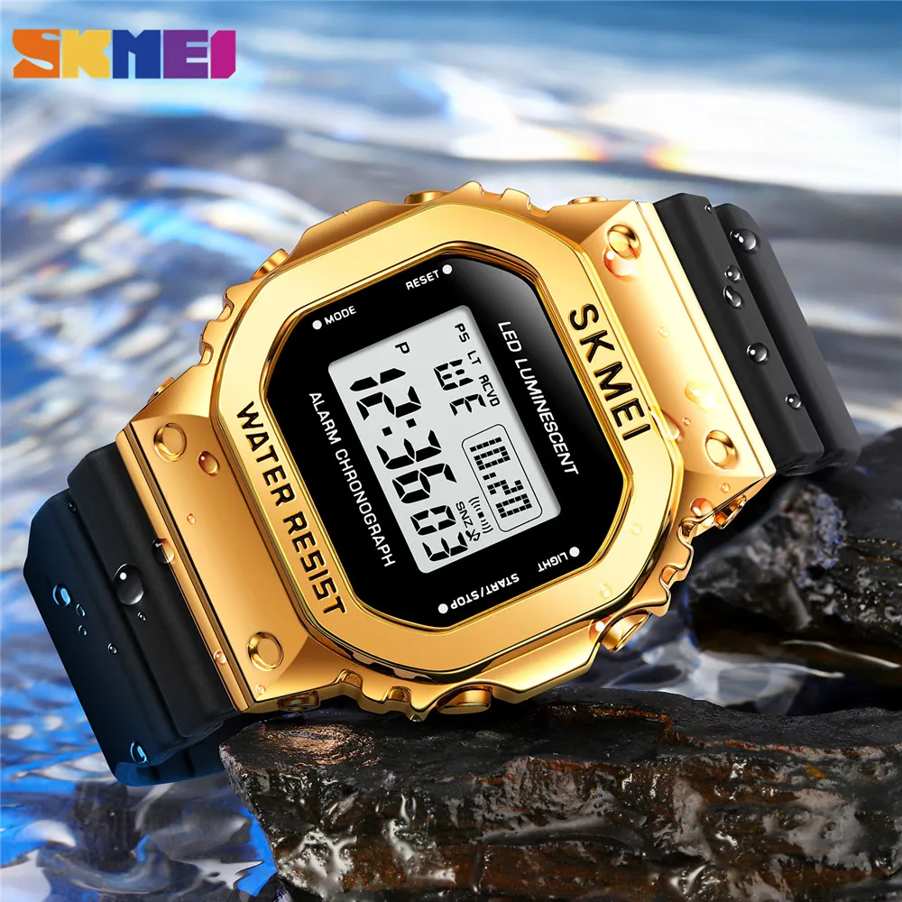 

SKMEI Fashion LED Digital Watch Sport Watch Men Wristwatches Clock Watches 3Bar Waterproof Chrono Alarm Date Week Reloj Hombre