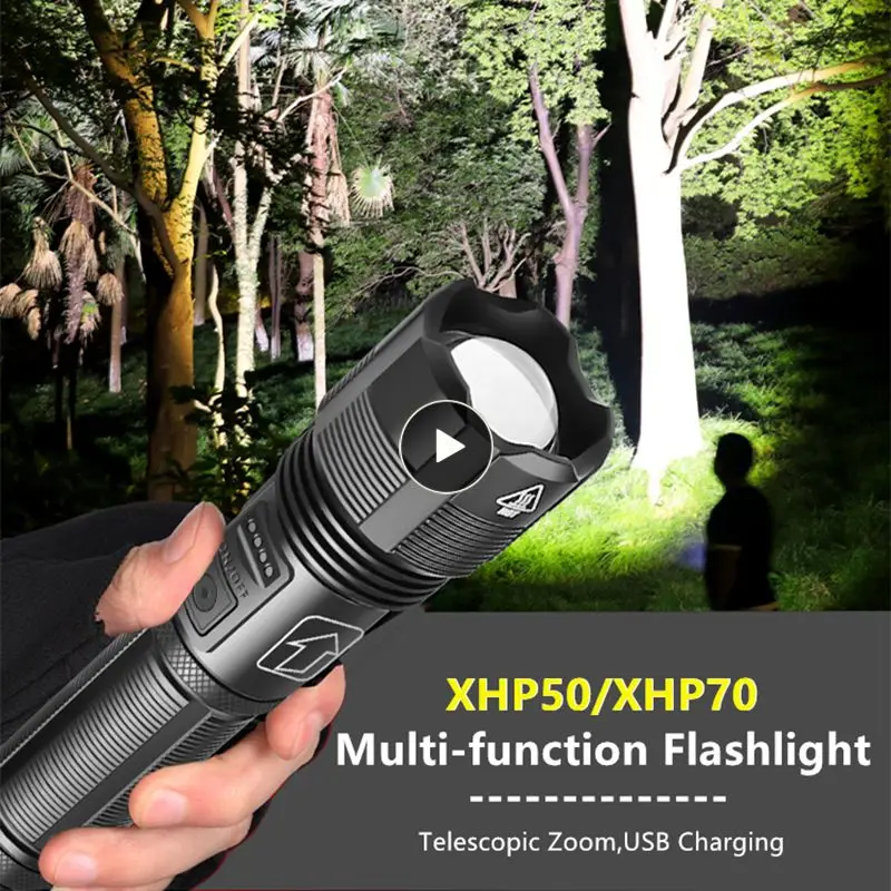 

XHP50/XHP70 Glare Flashlight Multi-function Telescopic Zoom Torch Headlight LED USB Charging Hand Lamp For Outdoor Camping Car