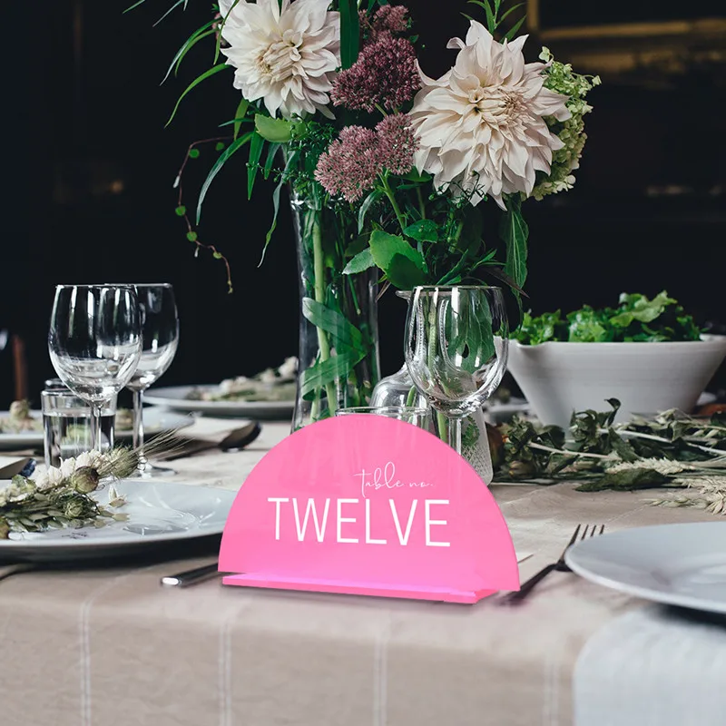 Acrylic Wedding Table Numbers 1-10 with Stands Printed Calligraphy Pink Table Number Signs and Holders for Table Decoration
Acrylic Wedding Table Numbers 1-10 with Stands Printed Calligraphy Pink Table Number Signs and Holders for Table Decoration