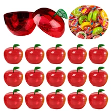 24pPcs Mini Christmas Red Apple Container Filled Bobbing Apples Containers Candy Jars Apple Shaped Ornament for Christmas
