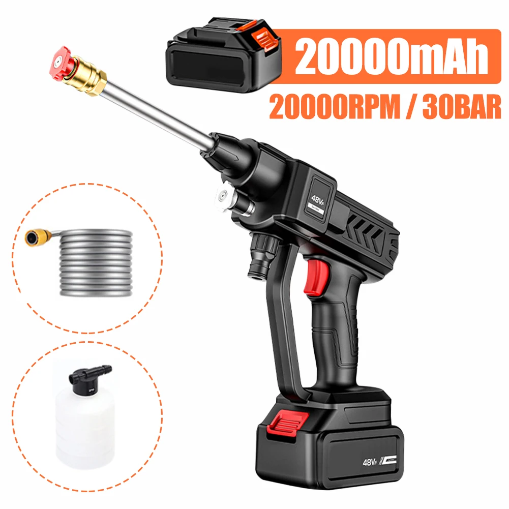 30BAR 20000mAh Wireless High Pressure Garden Water Guns Self Priming Sustain Washing Car Wash Water Gun With Li-ion Battery
30BAR 20000mAh Wireless High Pressure Garden Water Guns Self Priming Sustain Washing Car Wash Water Gun With Li-ion Battery