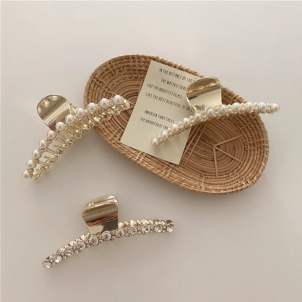 Fashion Women Metal Full Rhinestone Full Pearl Hair Accessories Styling Tool Pearl Hair Claw Hair Crab
Fashion Women Metal Full Rhinestone Full Pearl Hair Accessories Styling Tool Pearl Hair Claw Hair Crab