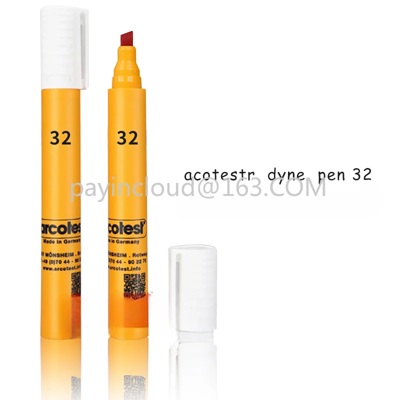 German Arcotest 32 # Dyne pen Corona pen Surface energy tension test pen 32 dyne 
German Arcotest 32 # Dyne pen Corona pen Surface energy tension test pen 32 dyne