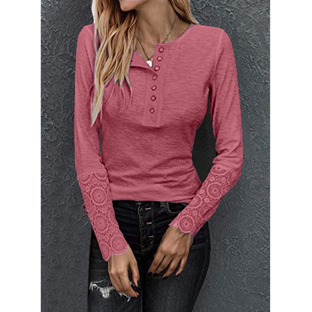 Tops Womens T-Shirt Autumn Breathable Button Up Casual Comfortable Daily Female Holiday Lace Ladies Comfy Fashion
Tops Womens T-Shirt Autumn Breathable Button Up Casual Comfortable Daily Female Holiday Lace Ladies Comfy Fashion