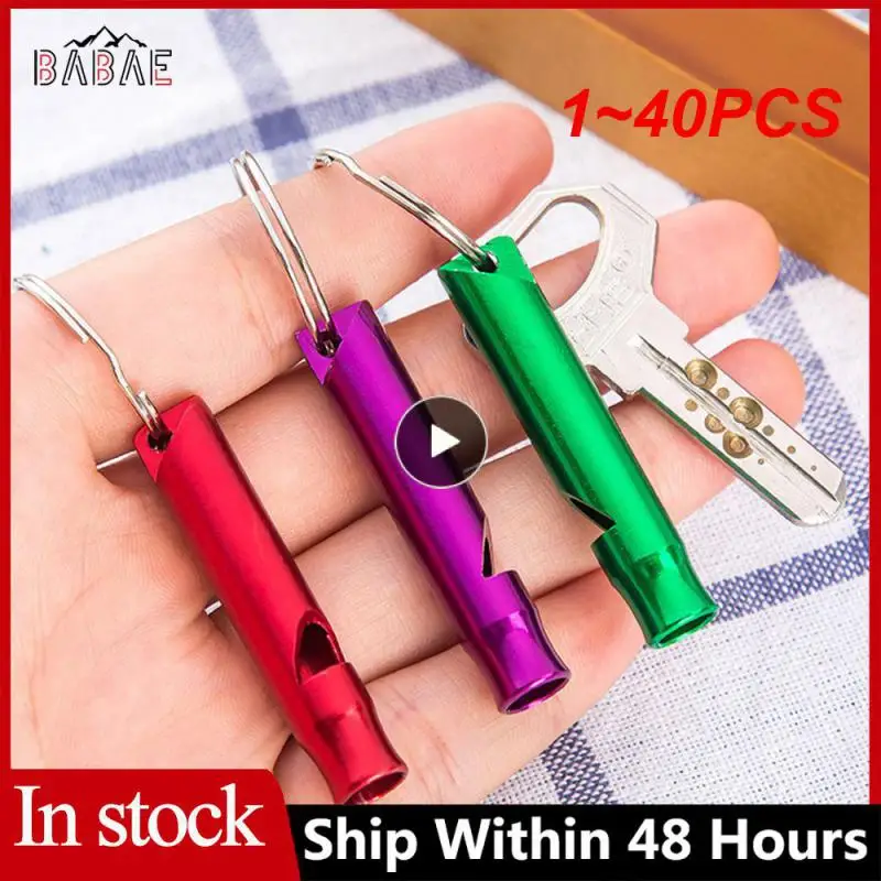 

1~40PCS Outdoor Metal Multifunction Whistle Pendant With Keychain Keyring For Outdoor Survival Emergency Mini Size Whistles Team