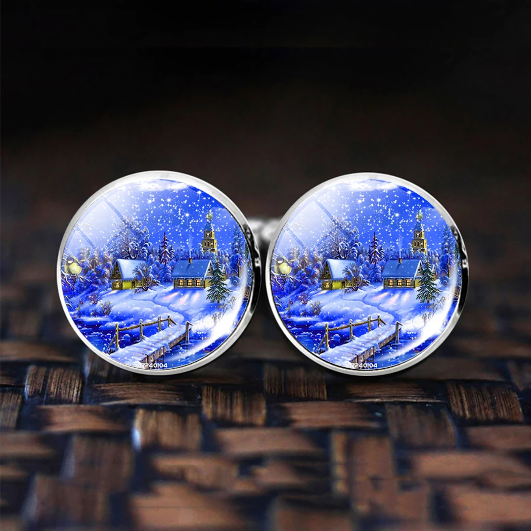1 Pair Christmas Tree Snow House Cufflinks Glass Dome Silver Color Wedding Cufflinks for Men Snowscape Jewelry
1 Pair Christmas Tree Snow House Cufflinks Glass Dome Silver Color Wedding Cufflinks for Men Snowscape Jewelry