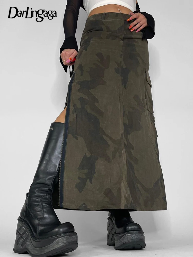 Darlingaga Streetwear Vintage Camouflage Low Waist Maxi Skirt Female Zipper Loose Fashion Cargo Skirts Women Pockets Aesthetic
Darlingaga Streetwear Vintage Camouflage Low Waist Maxi Skirt Female Zipper Loose Fashion Cargo Skirts Women Pockets Aesthetic