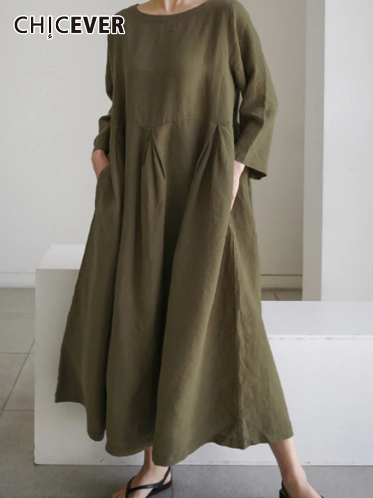CHICEVER зеленое минималистичное платье миди с круглым вырезом и длинным рукавом, Свободные плиссированные платья с поясом, Женская весенняя о...
CHICEVER зеленое минималистичное платье миди с круглым вырезом и длинным рукавом, Свободные плиссированные платья с поясом, Женская весенняя о...