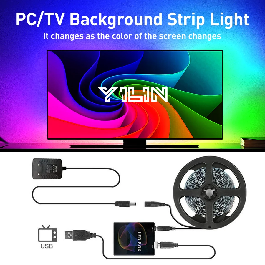 Светодиодная лента YILIN 5050RGB02 RGBIC 5В для мониторов и телевизоров
Светодиодная лента YILIN 5050RGB02 RGBIC 5В для мониторов и телевизоров