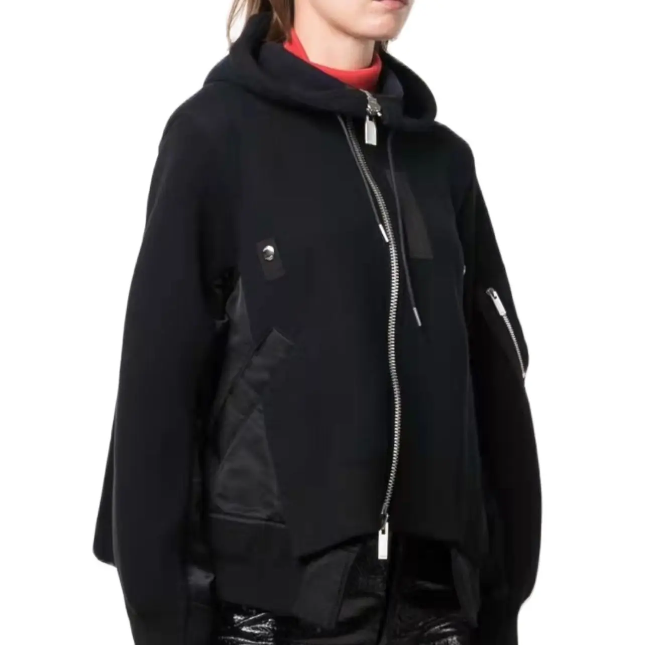 Sa@cai new two-color stitched Three Color Cotton Hooded Jacket 
Sa@cai new two-color stitched Three Color Cotton Hooded Jacket