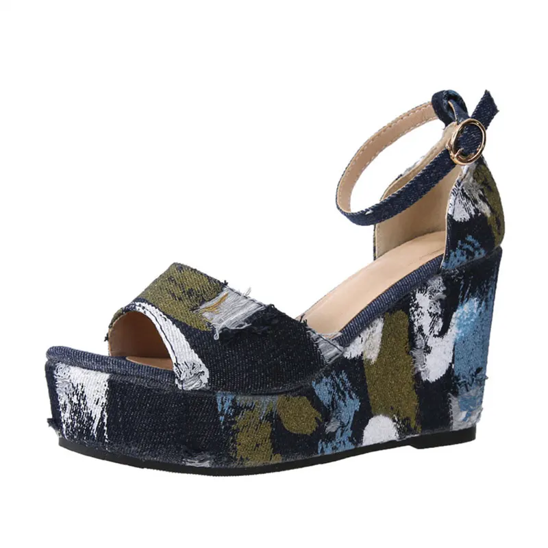 Women's Open Toe Sandals Ankle Strap Mixed Colors Design Faddish Sweet Soft Platform High Wedge Heel Sandals
Women's Open Toe Sandals Ankle Strap Mixed Colors Design Faddish Sweet Soft Platform High Wedge Heel Sandals
