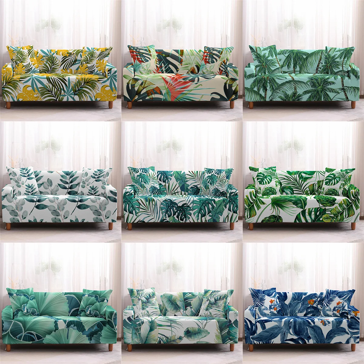 Household Stretch Sofa Cover Green Leaf Pattern Furniture Protector Removable Dust-proof Couches for Living Room Home Decor 
Household Stretch Sofa Cover Green Leaf Pattern Furniture Protector Removable Dust-proof Couches for Living Room Home Decor