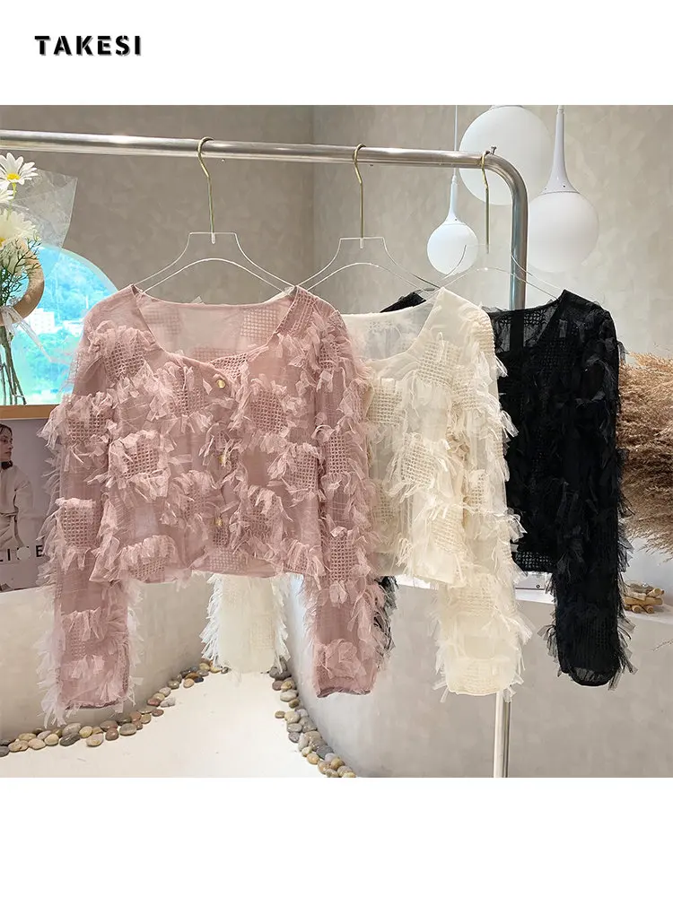 Autumn Sweet Single-breasted Tassel Women Long Sleeves Slim Blouses Tops Elegant Vintage Lace Shirts Korean Fashion Clothes
Autumn Sweet Single-breasted Tassel Women Long Sleeves Slim Blouses Tops Elegant Vintage Lace Shirts Korean Fashion Clothes