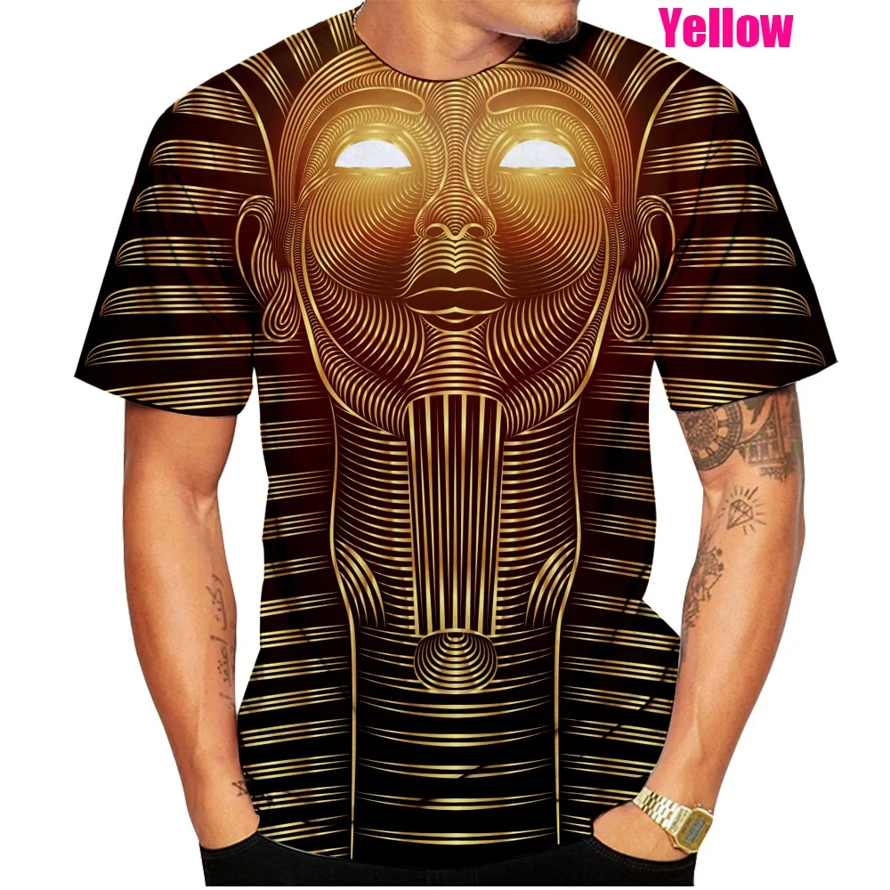 

New Fashion 3D T-shirt Big Face King Tut Egypt Egyptian Pharaoh Pyramid Print T Shirts Men Women Casual Tees Tops