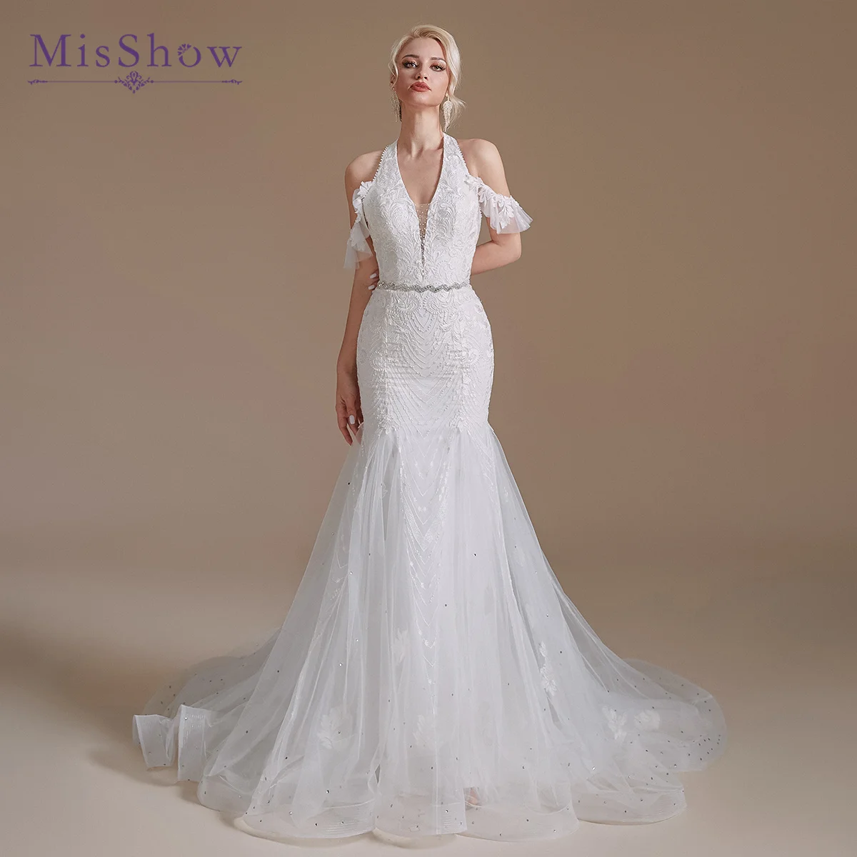 Detachable Sleeve Sexy Backless Off-Shoulder Wedding Dresses Beaded Lace Bridal Gown Court Train Appliques Sequin Back Button
Detachable Sleeve Sexy Backless Off-Shoulder Wedding Dresses Beaded Lace Bridal Gown Court Train Appliques Sequin Back Button
