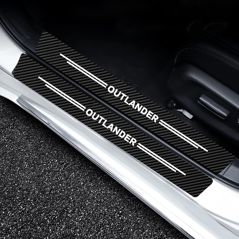 Защитная Наклейка на порог автомобиля из углеродного волокна для Mitsubishi Outlander 2021